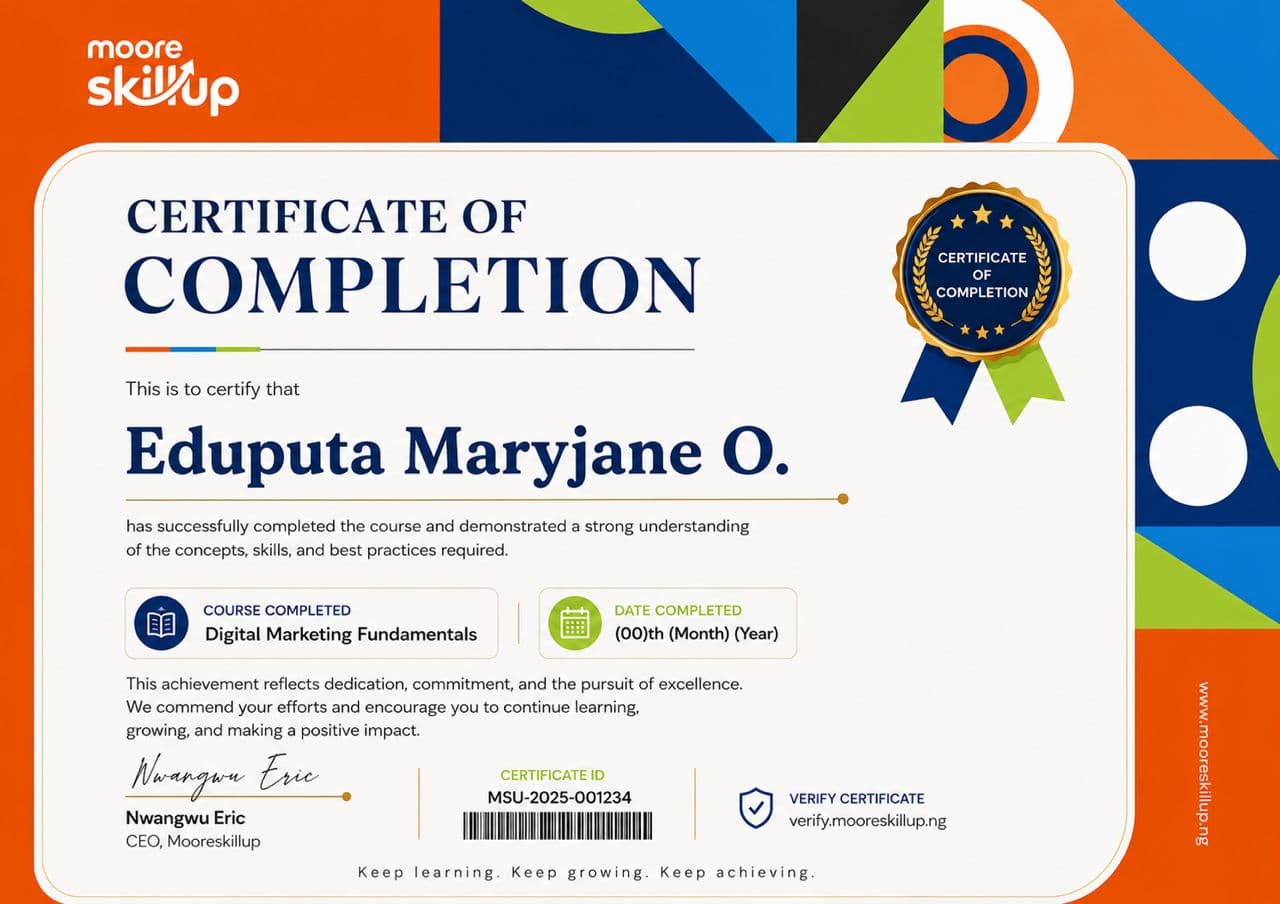 MooreSkillUp Certificate Preview